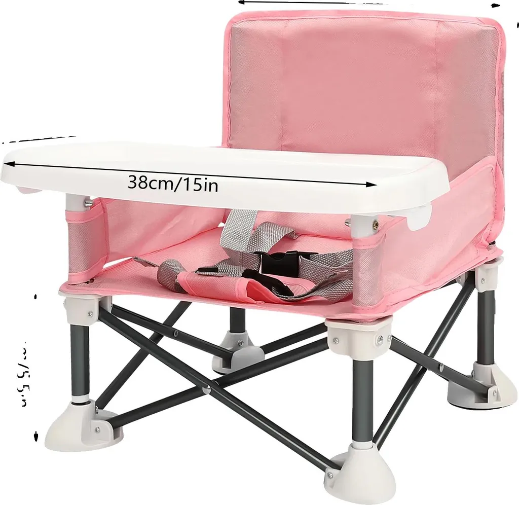 Rehausseur rose pliable pour manger partout en toute sécurité avec bébé