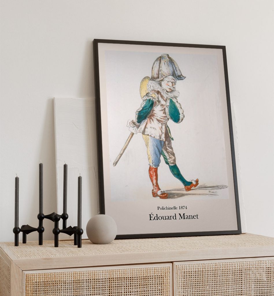 Poster Polichinelle Manet, groesse_poster:50x70 cm, groesse_rahmen:birke 50x70 cm