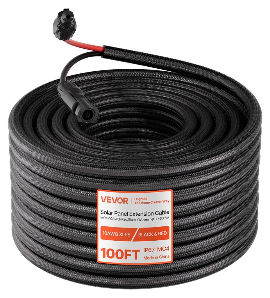 Rallonge de câble solaire VEVOR 30,5 m, 10 AWG, câble de Image du produit 