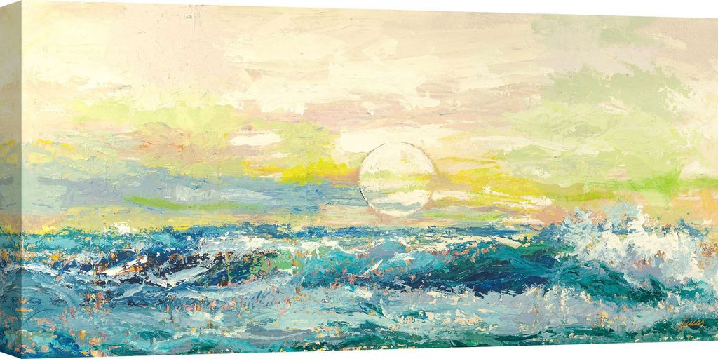 Leinwandbilder, moderne Meereslandschaft - Lucas - Wellen am Morgen - 70x35 cm