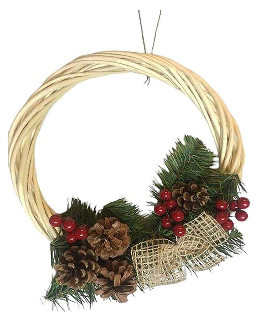 Dmora Weihnachtsdekoration Aletsch, Weihnachtsornament, 30x30 h3 cm, Grün und Gelb, Italy