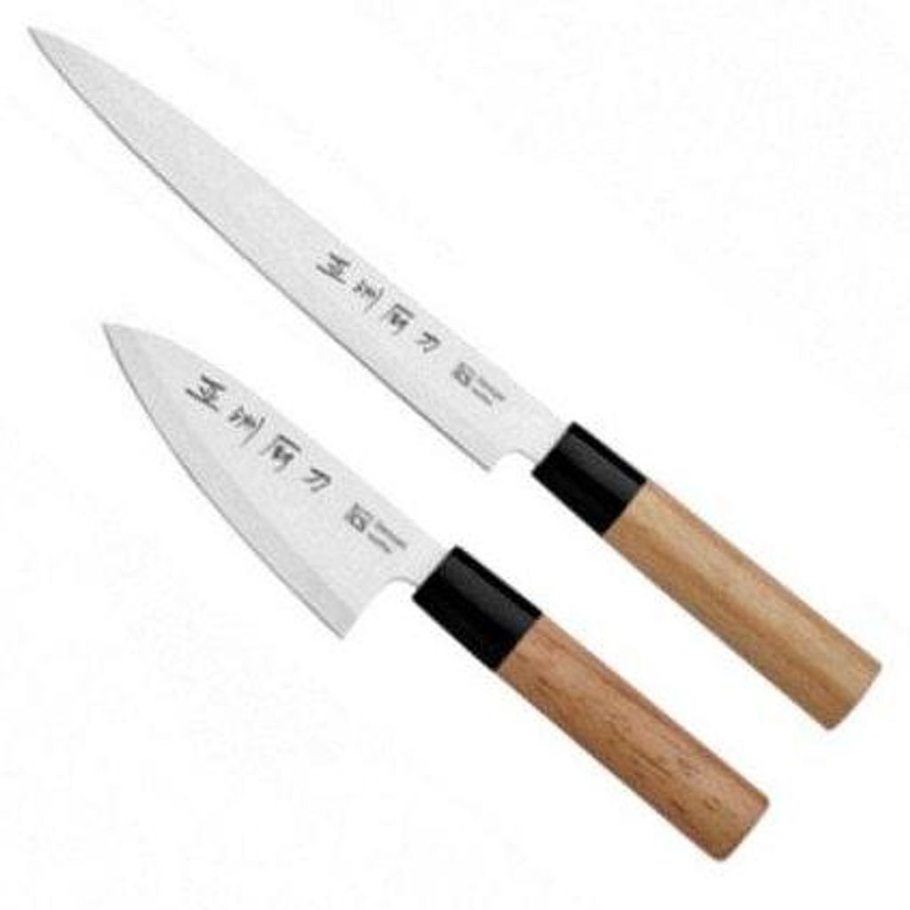 Carl Schmidt Sohn | Set 2 Messer Nara - Yanagi-ba 21 Cm - Santoku 11 Cm - Edelstahl - Holzgriff