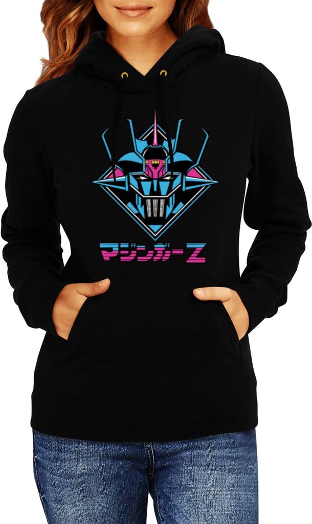 Damen Kapuzenpullover Anime Manga Mazinger Z, Lady XS / Schwarz
