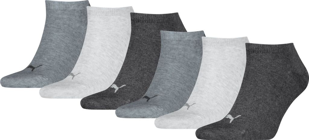 6 Paar Uni Puma Sneaker Füßlinge kurze Socken in Anthrazit Produktbild 