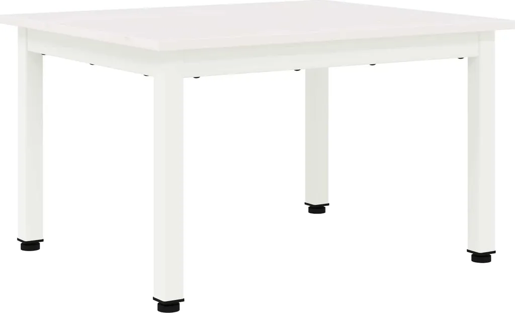 Tavolino da Salotto Moderno Bianco 60x50 cm Pino Massiccio Offerta