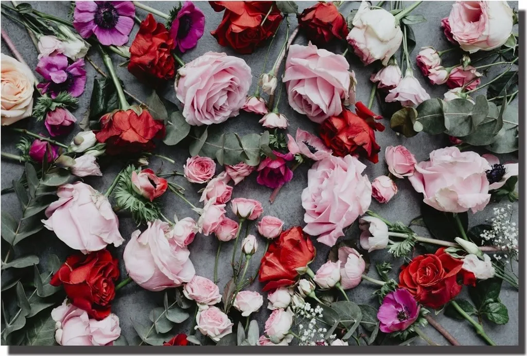 Tableau Art Mural Jardin de Roses 120x80cm Fine Asianliving Giclée