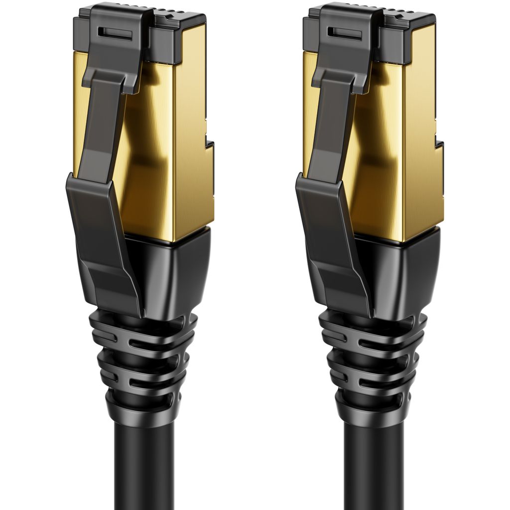 mumbi CAT 8 Netzwerkkabel Ethernet Kabel Patchkabel LAN RJ45 F/FTP 1m schwarz 
