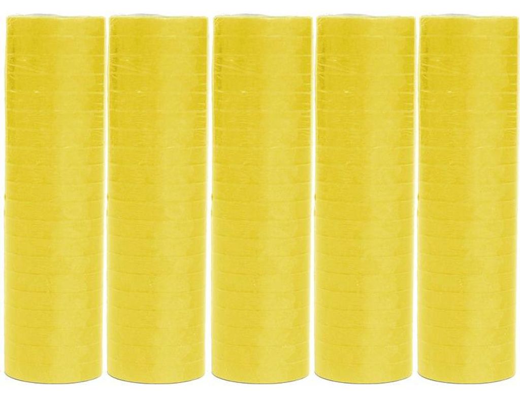 5 Rollen Papier Luftschlangen gelb | schwer entflammbar Produktbild 