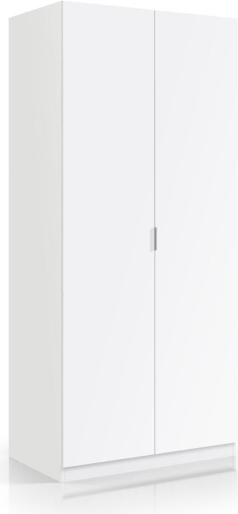 Kleiderschrank 2-türig - Weiß, Schlafzimmer 52x180 cm