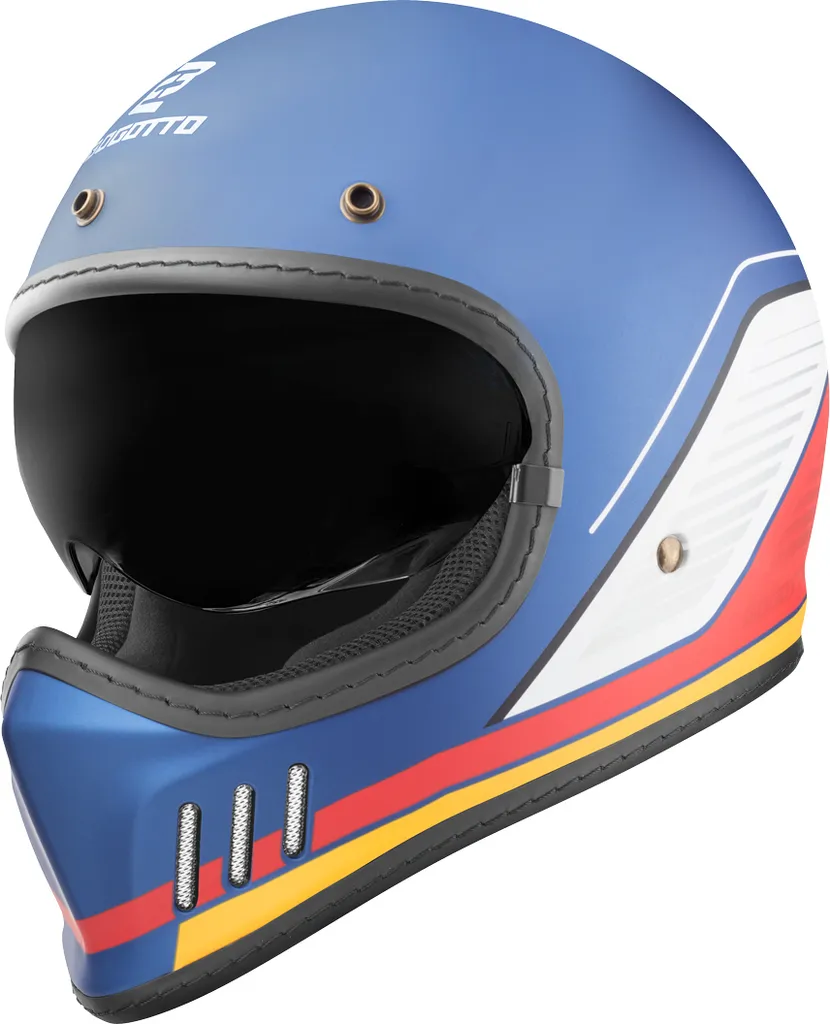 Casco Moto Vintage Bogotto FF980 EX-R Tricolore XS - Stile Caferacer