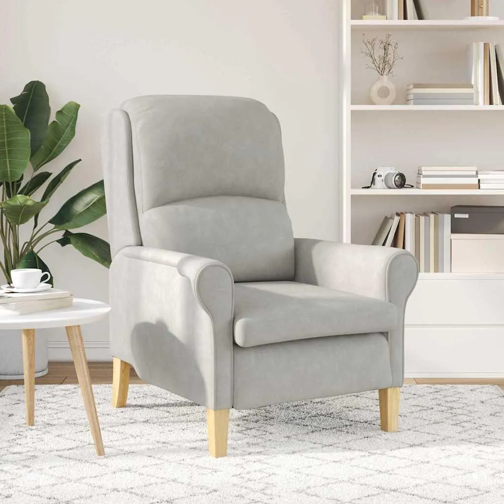 Fauteuil relax gris clair en microfibre : confort et entretien facile - 3