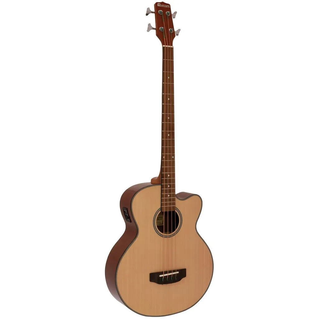 DIMAVERY AB-450 Basse acoustique naturel avec table en épicéa et 4 cordes
