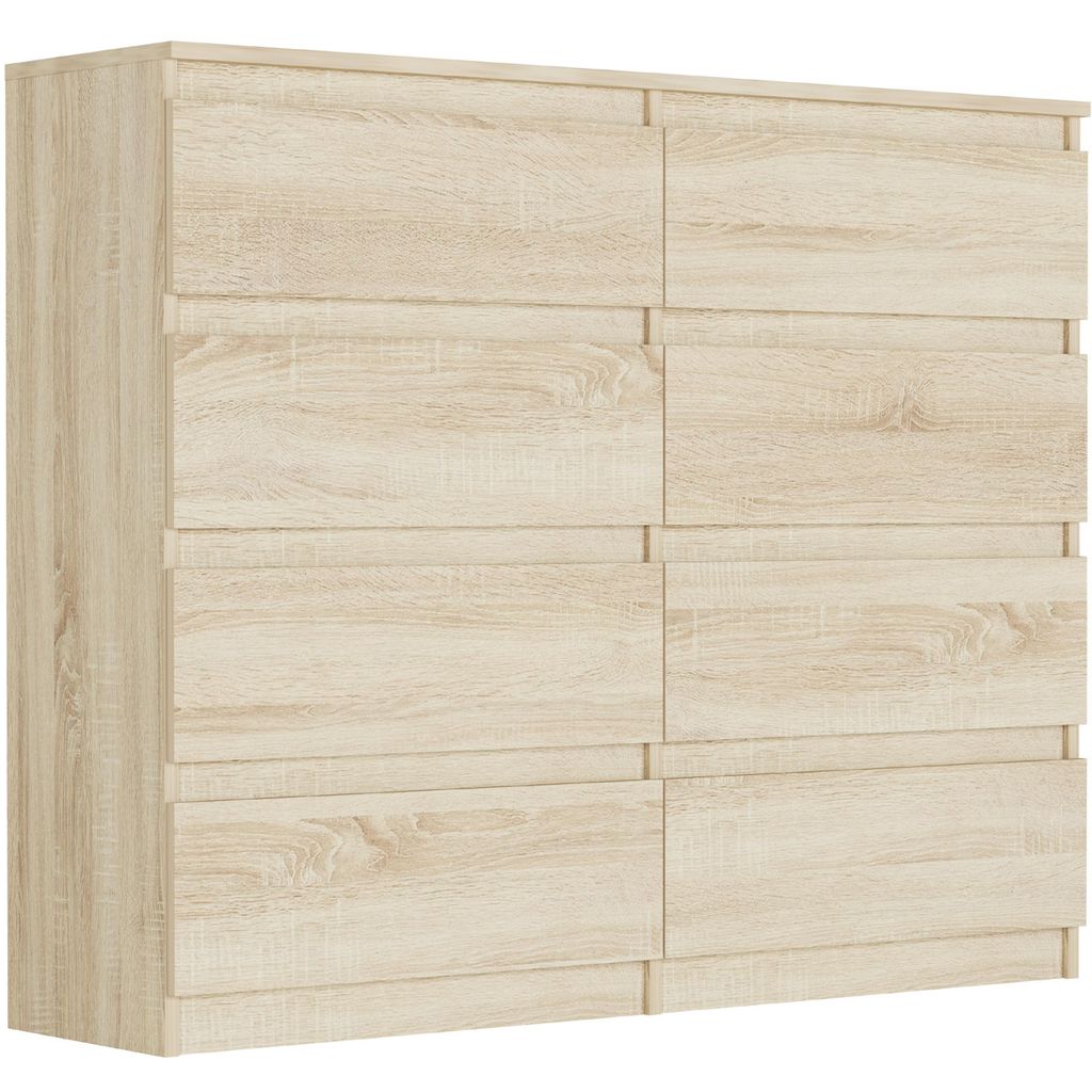 Nowoczesna Komoda 120Cm, Szafka, 8 Szuflad, R-120-S8 Sonoma Zdjęcie produktu 