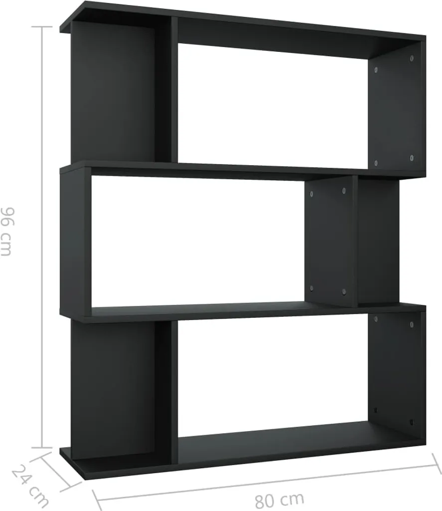Meuble de Séparation de Pièce Noir 80x24x96 cm pour Salon et Bureau - 8