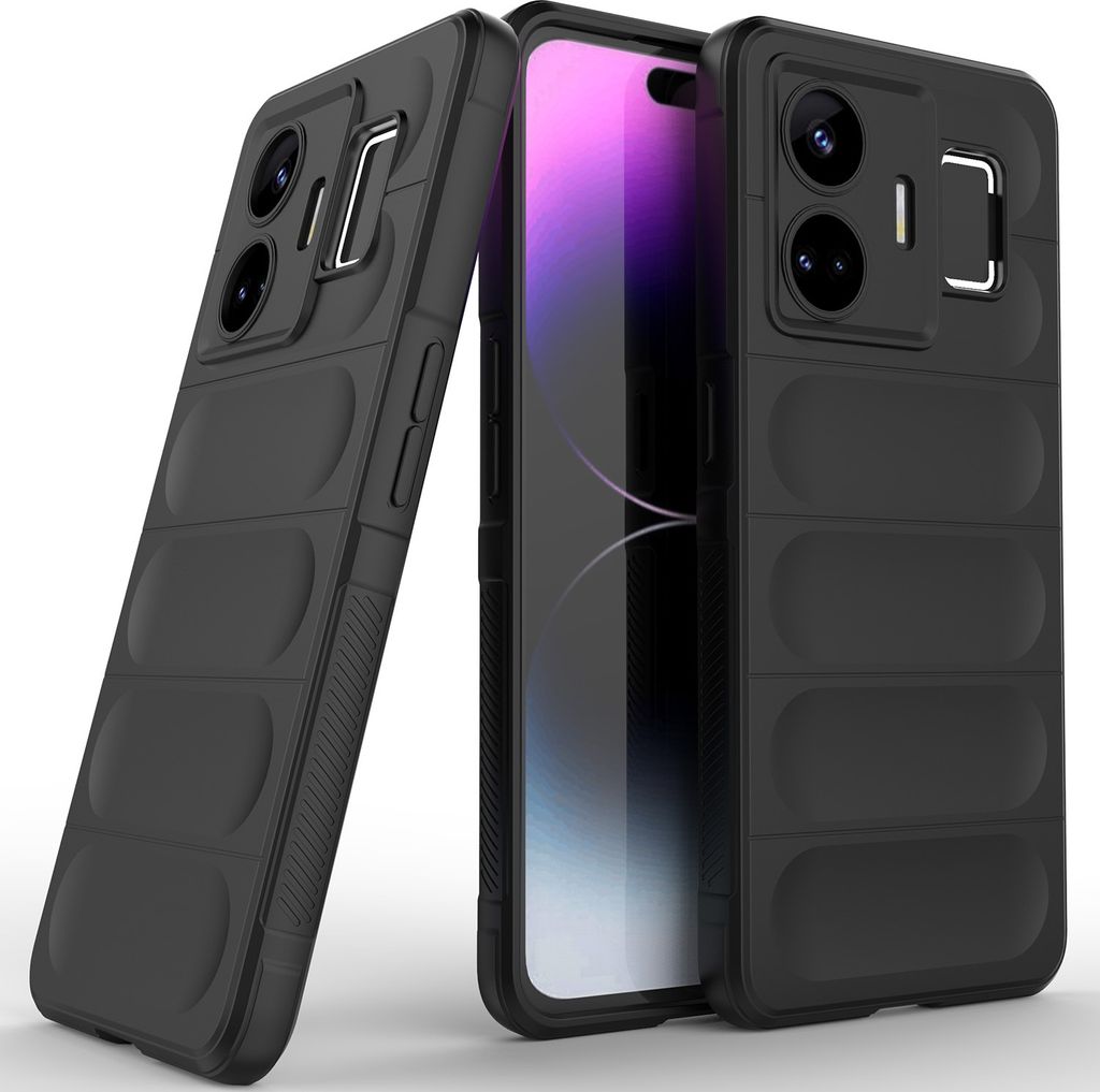 Realme GT Neo 5 Hülle, Weich TPU Silikon Stossfest Anti-rutsch Schutzhülle für Realme GT Neo 5 Schwarz