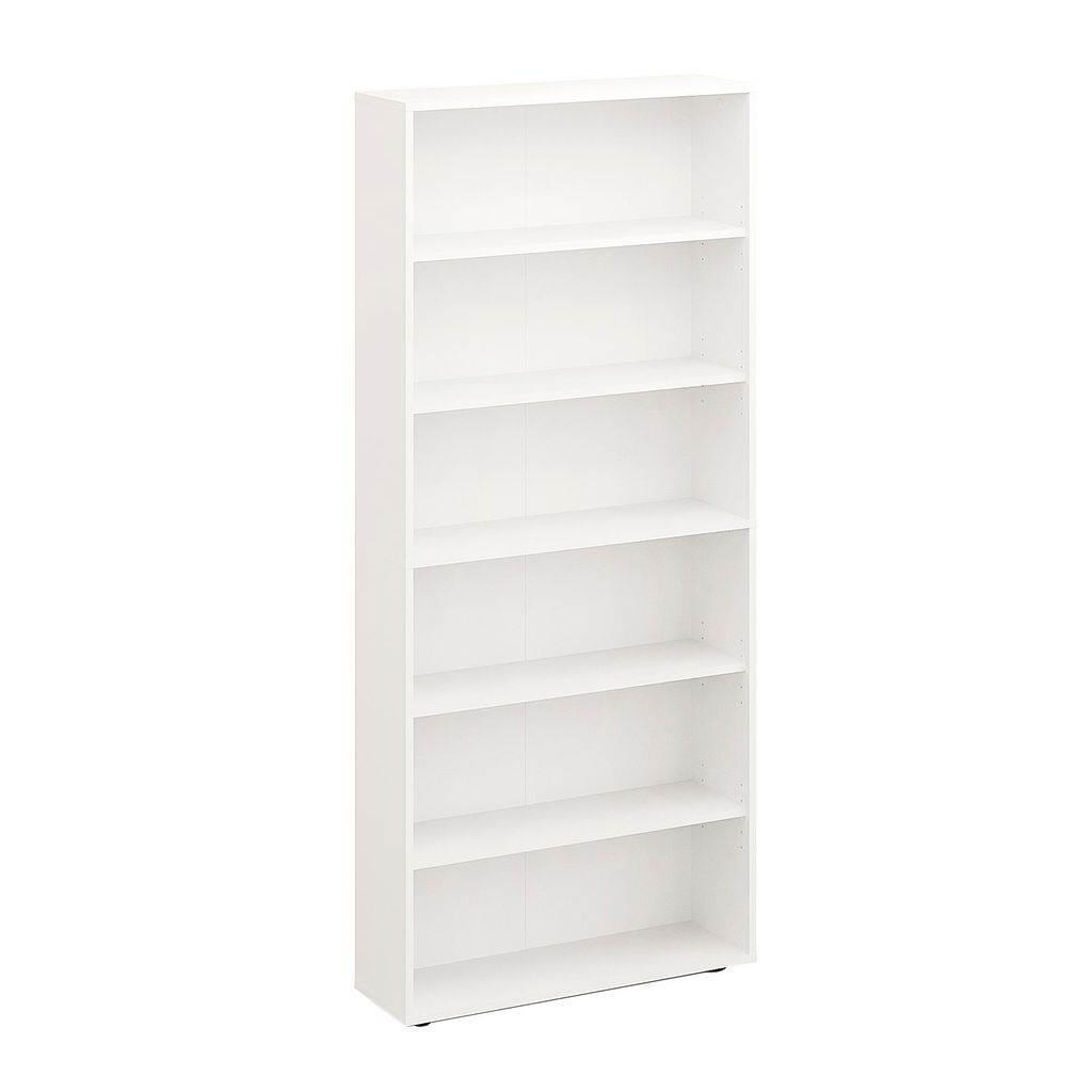 KOMTO Bücherregal 80 cm breit, weiß, Bücherregal mit 6 Produktbild 