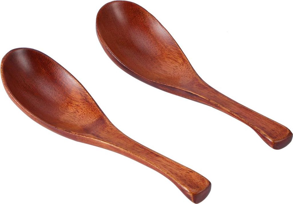 2pcs Haushalt Küche hölzerne Suppe kurzen Griff Löffel Geschirr Besteck