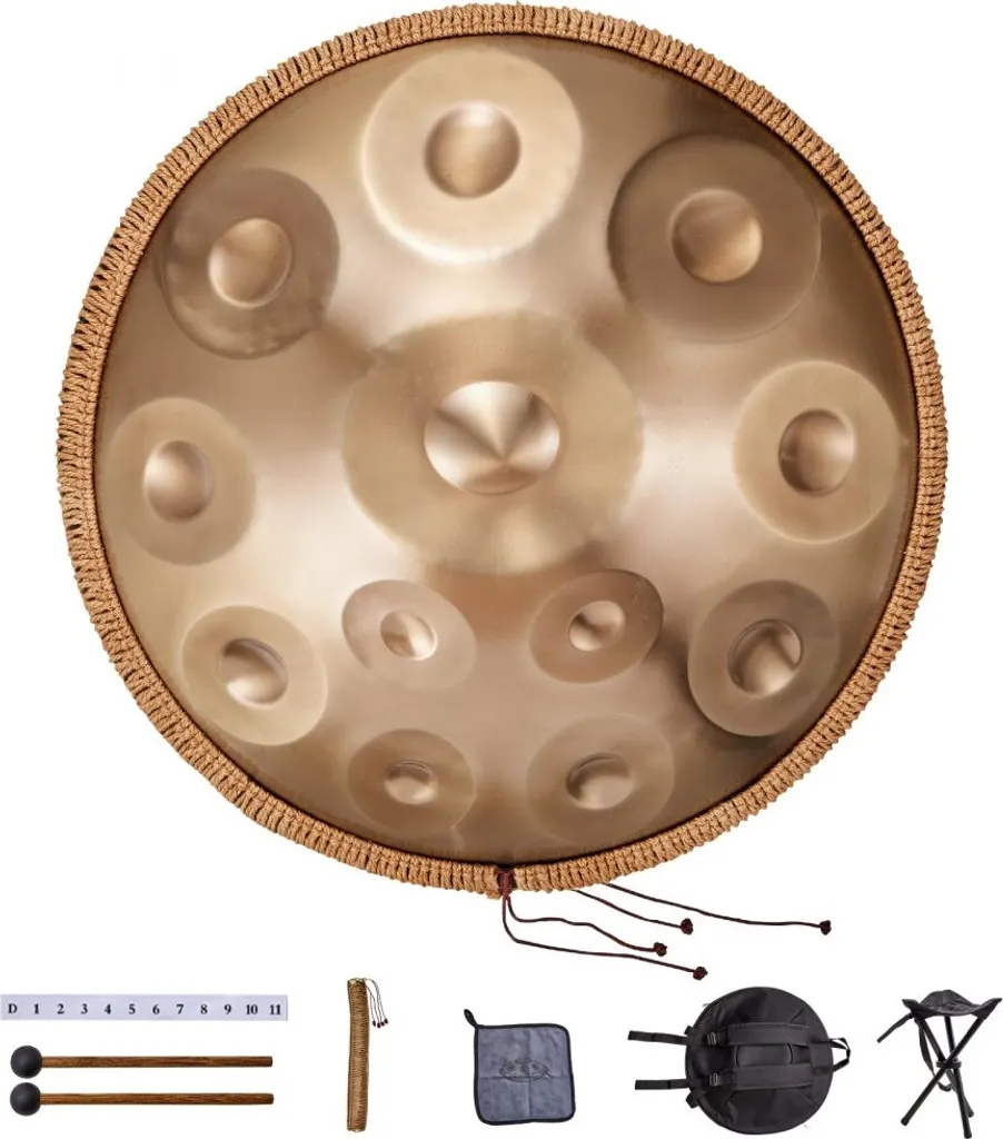 Handpan 55 cm pour méditation et yoga avec ses baguettes de jeu