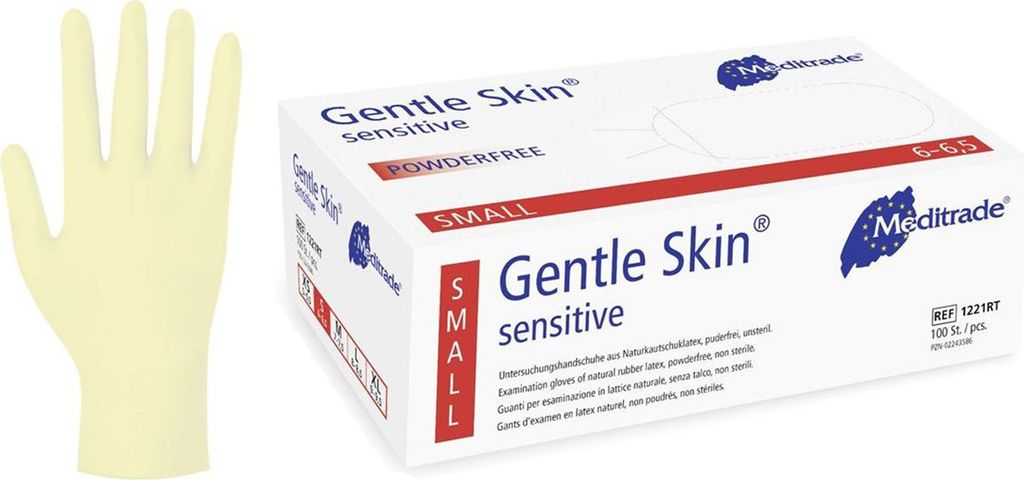 Meditrade Gentle Skin sensitive Einmalhandschuhe Latex 100 Stück Gr. S