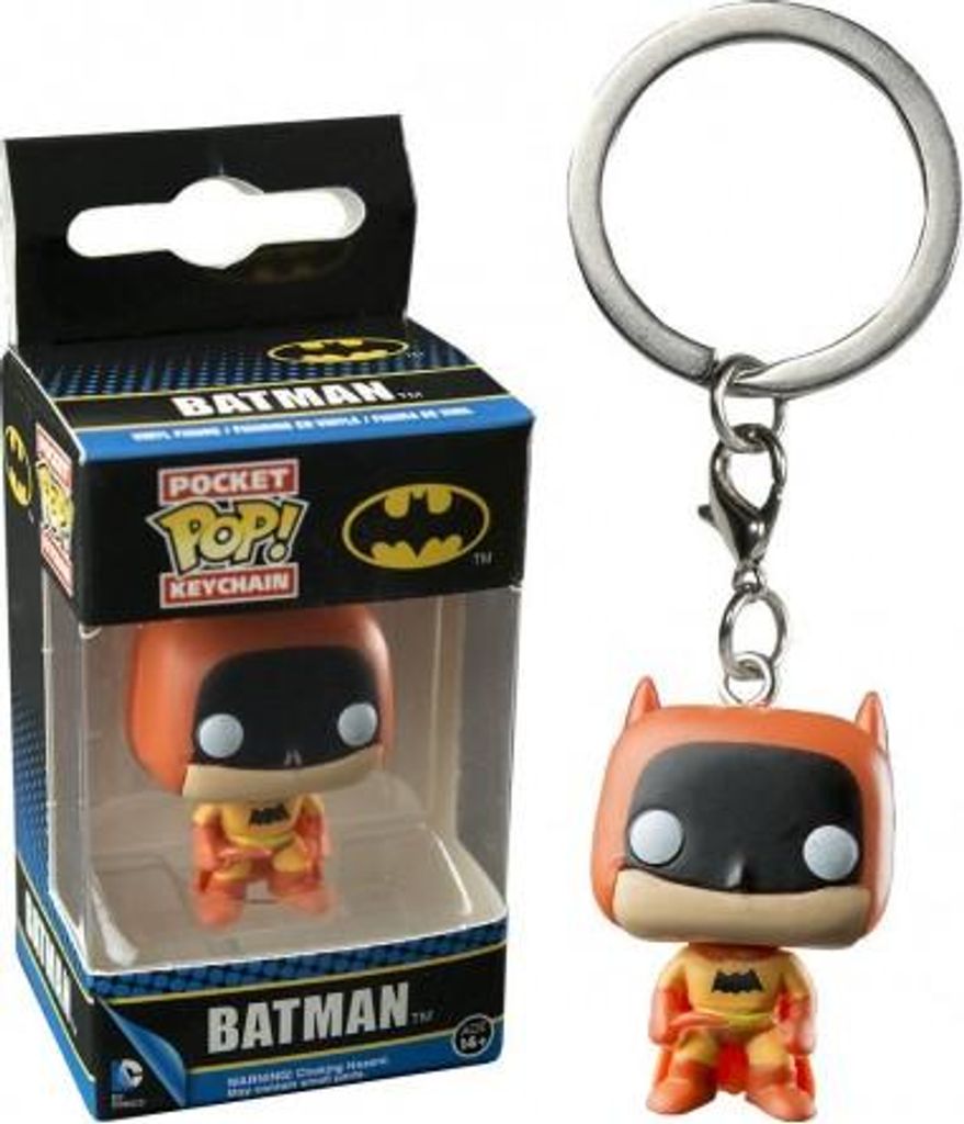 FUNKO POCKET POP SCHLÜSSELANHÄNGER DC COMICS BATMAN ORANGE MINI-FIGUR NEU! Funko