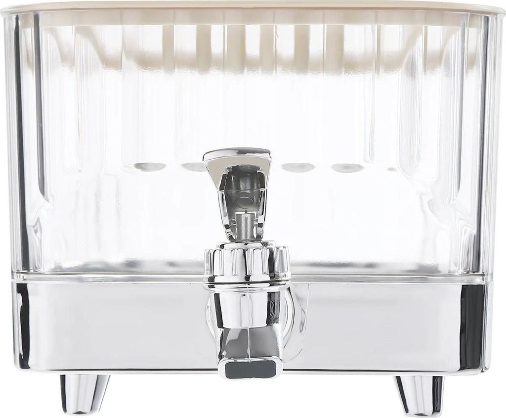 Wasserspender - Getränkespender mit Hahn - 5,3 l Fassungsvermögen - Für Kühlschrank - Silber