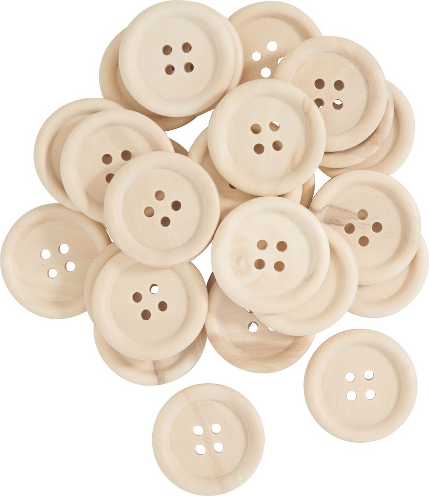 VBS Holzknöpfe "Nature", 25 Stück Ø 2,5 cm Produktbild 