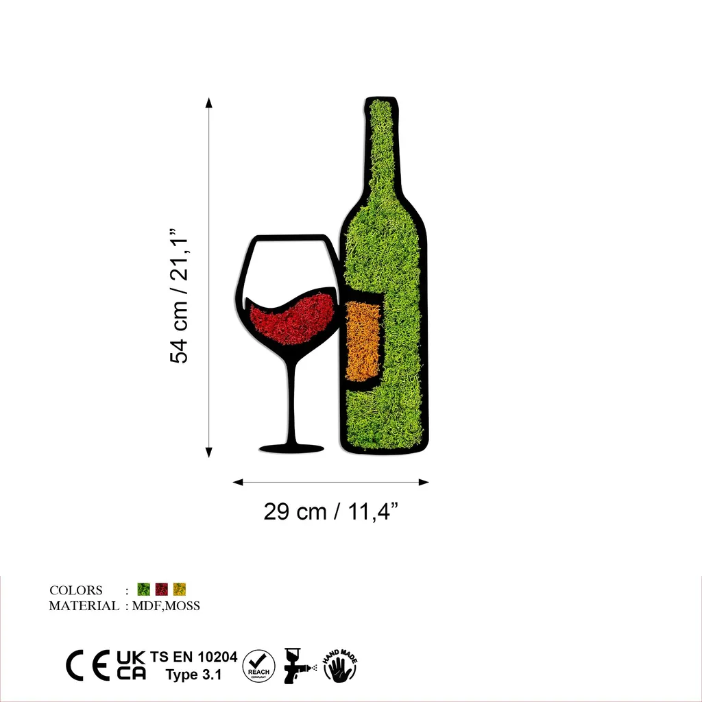 Wallity Moss Drink Accessoire Mural Vert Clair en MDF 54 x 29 cm - 6