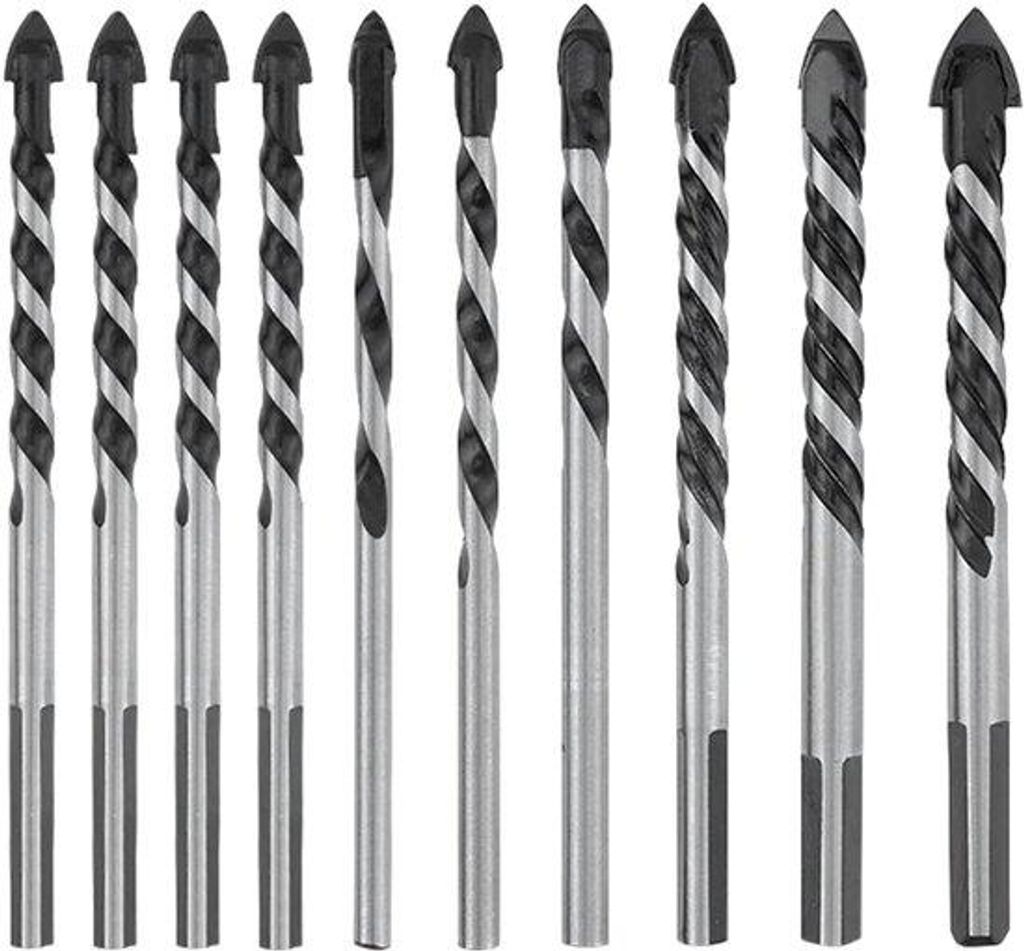 Keramik- und Glaspick-Set - 10er-Satz für Holz, Kunststoff, Beton, Mauern, Mauerwerk und Keramik.