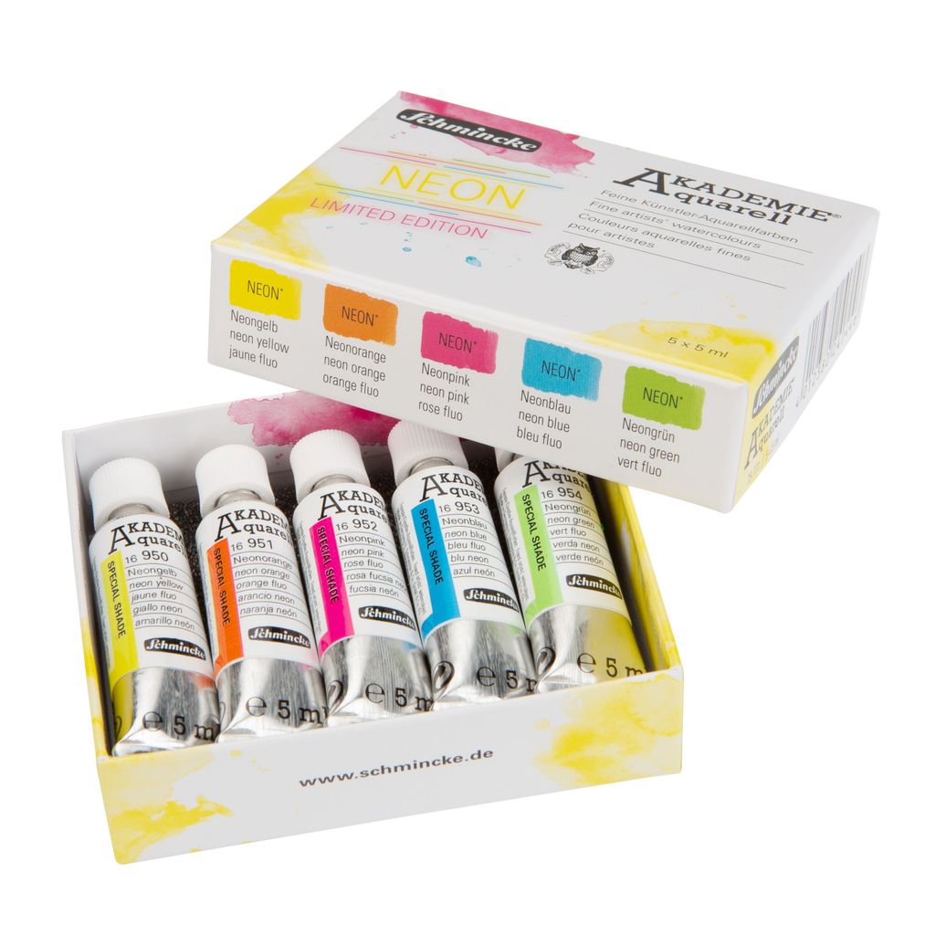 Schmincke, AKADEMIE, Aquarell, Neon Edition, 5 x 5ml, 75 771 097