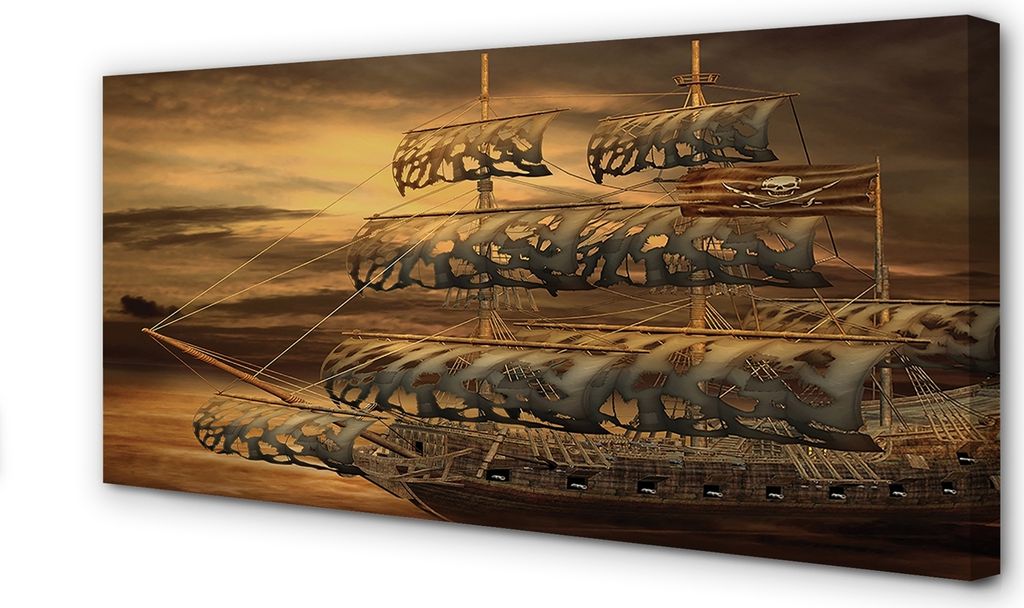 Leinwandbild 120x60 Wandkunst Schiff Meer Wolken