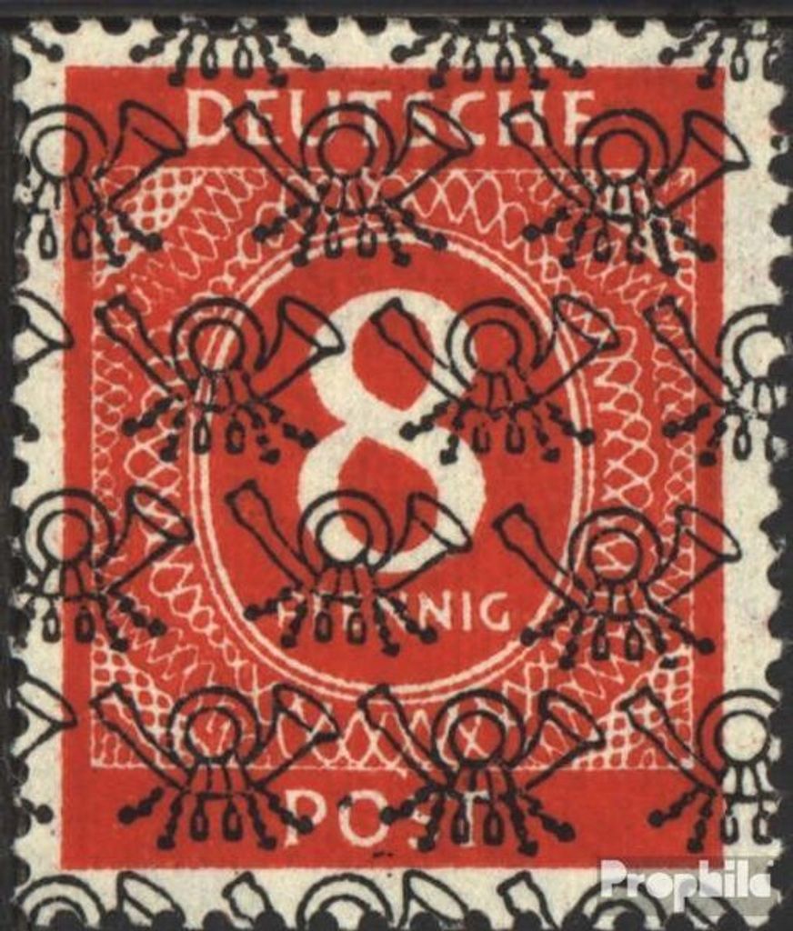 Briefmarken Bizone (Alliierte Besetzung) 1948 Mi 53II postfrisch Posthörnchen (Netzaufdruck)