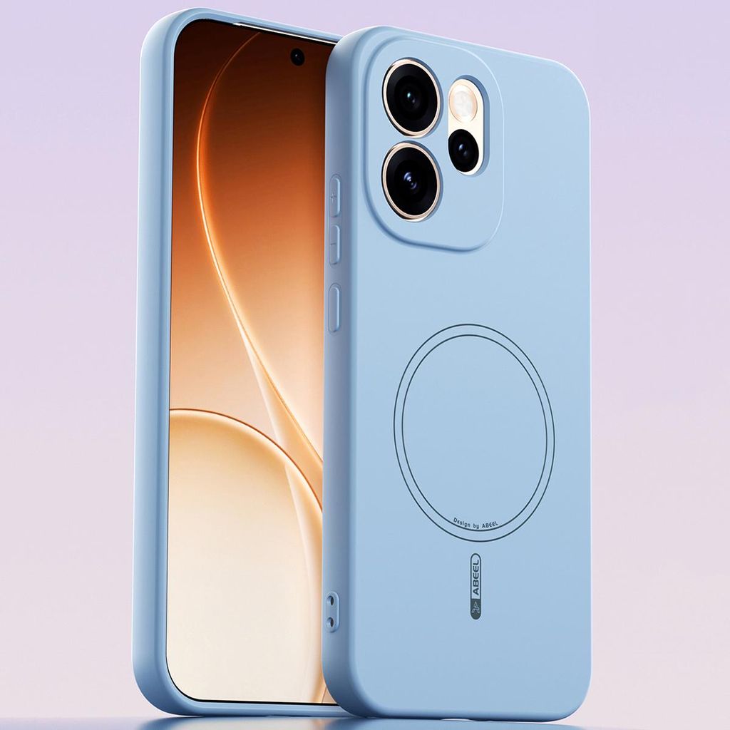 Magnetische Handyhülle für Oppo Reno15 Pro Max, MagSafe kompatible, Flüssig Silikon Stoßfest Kratzfest Hülle Blau