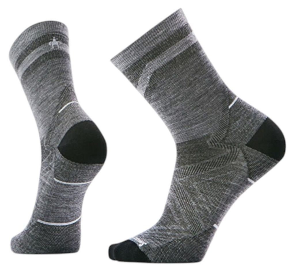 SMARTWOOL Run Zero Cushion Mid Crew Pattern Socken aus Wolle grau EU 46-49