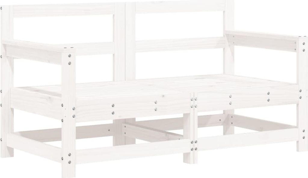 Garten-Ecksofas 2 Stk. Weiß Massivholz Kiefer