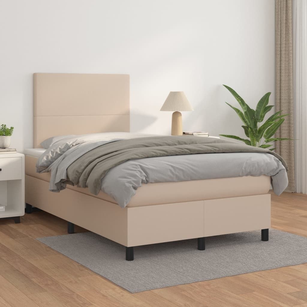 CLORIS Boxspringbett Matratze Cappuccino-Braun 120x200cm Kunstleder - Klassische Betten LL0000187156