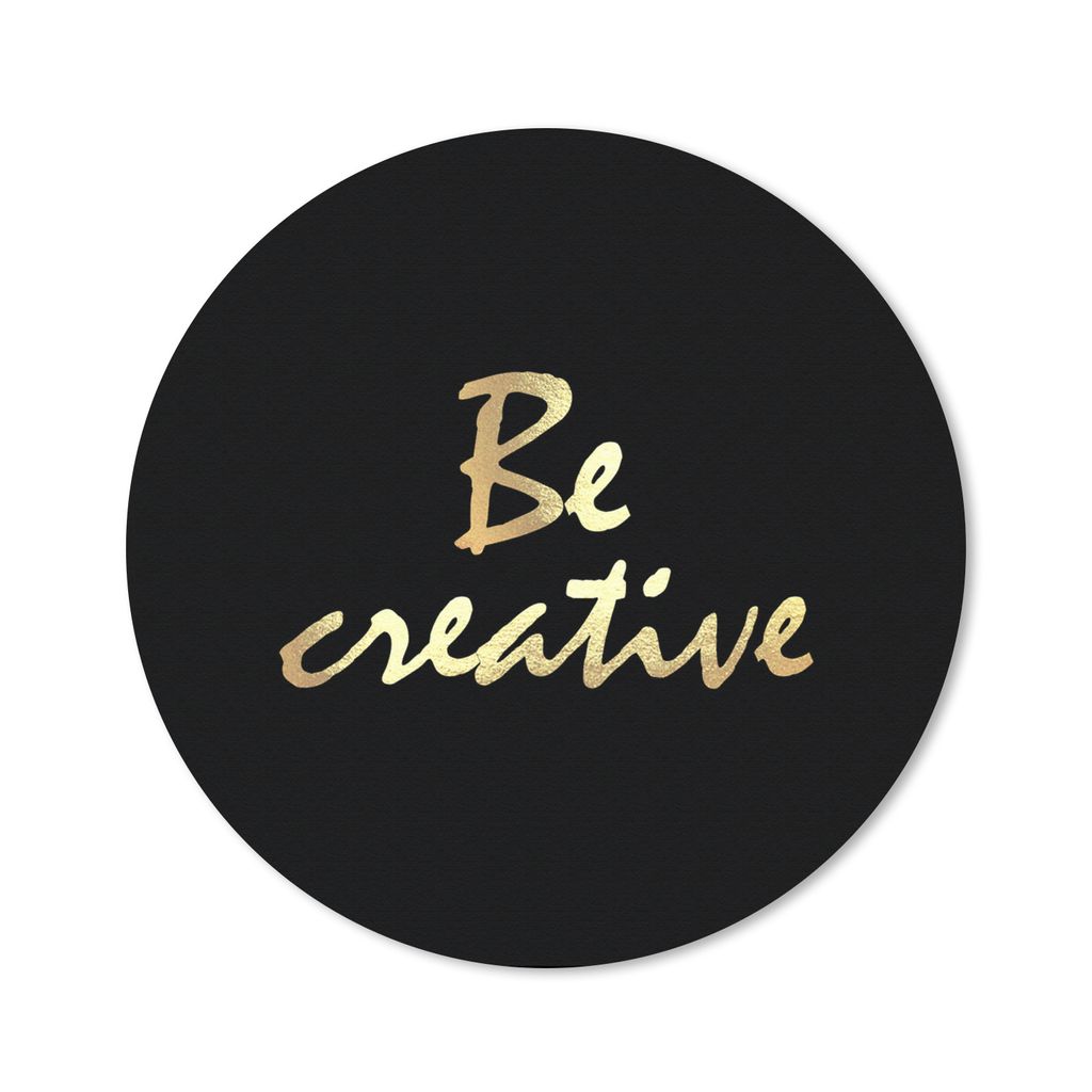 MuchoWow Mauspad Mousepad Zitate - Kreativ - Gold 20x20 cm - Mousepads - Maus Mat - Pad - Mausunterlage - Schreibtischmatte