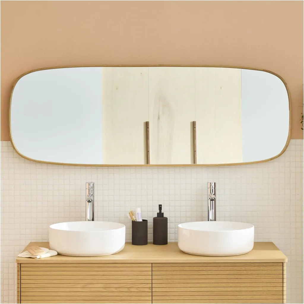 Miroir bois chêne massif FLOKI 50x140 - Finition naturelle et design