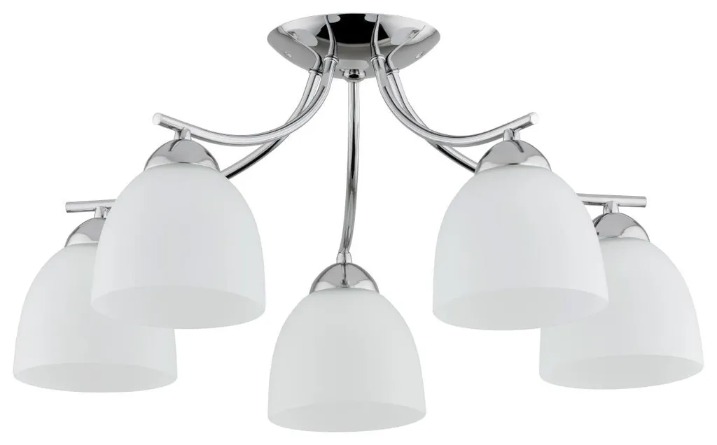 Plafonnier Métal AJAX Alfa 5xE27 Blanc Chrome - Grand Format 53x53cm