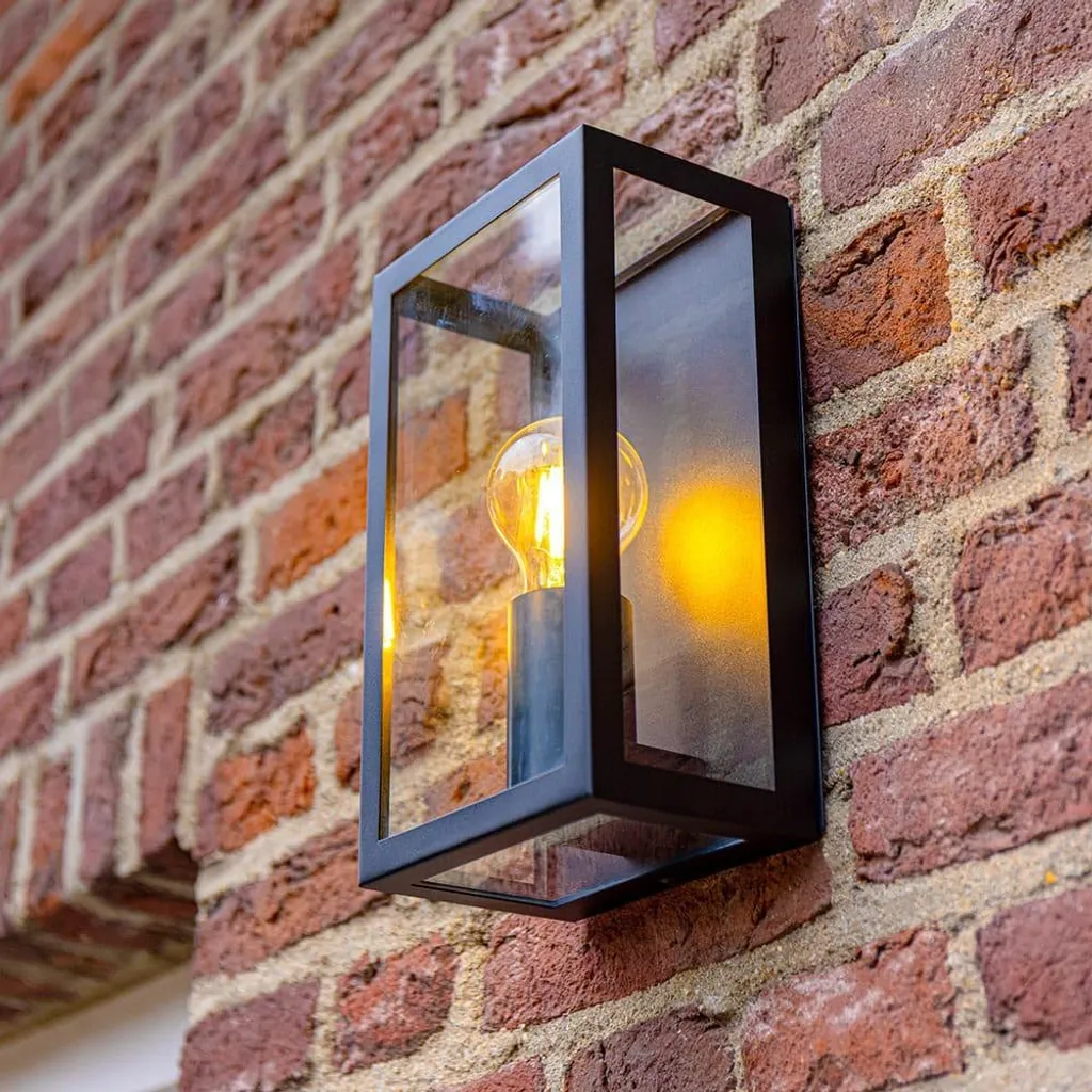 Applique LED 8W variable étanche IP44 noire culot E27 style industriel
