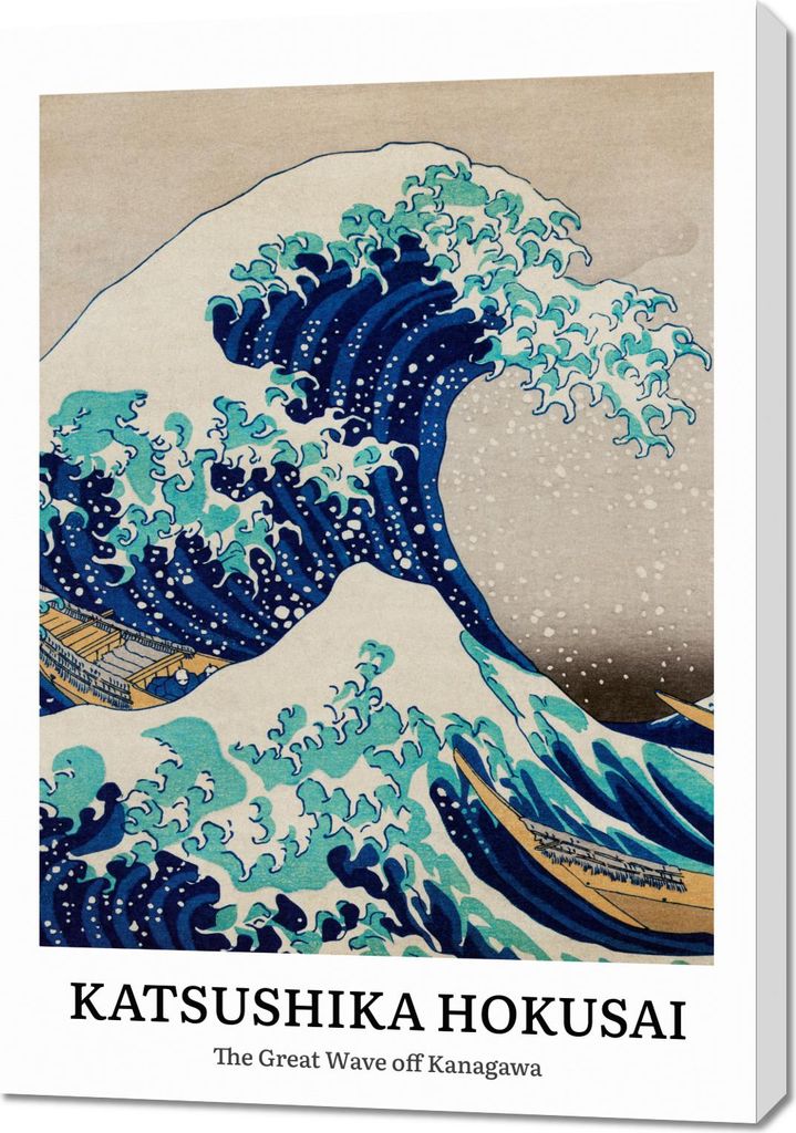 Bild 70x100cm Design Welle von Kaganawa, Hokusai Vintage für das Wohnzimmer