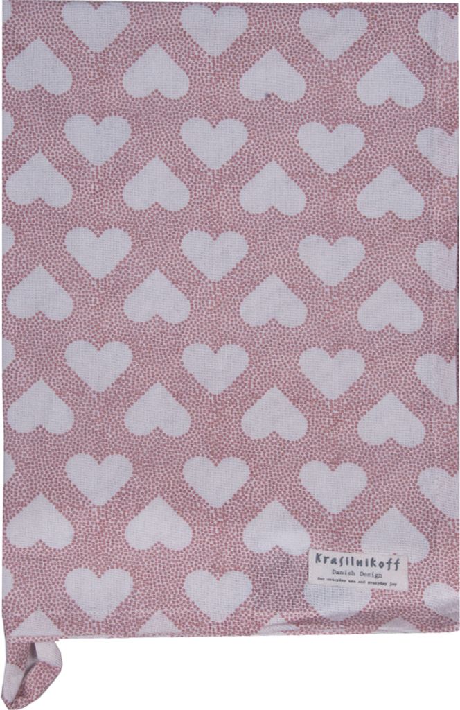 Krasilnikoff – Geschirrtuch KW13053 – Heart Terrazzo / Terrazzo Herz, Rose
