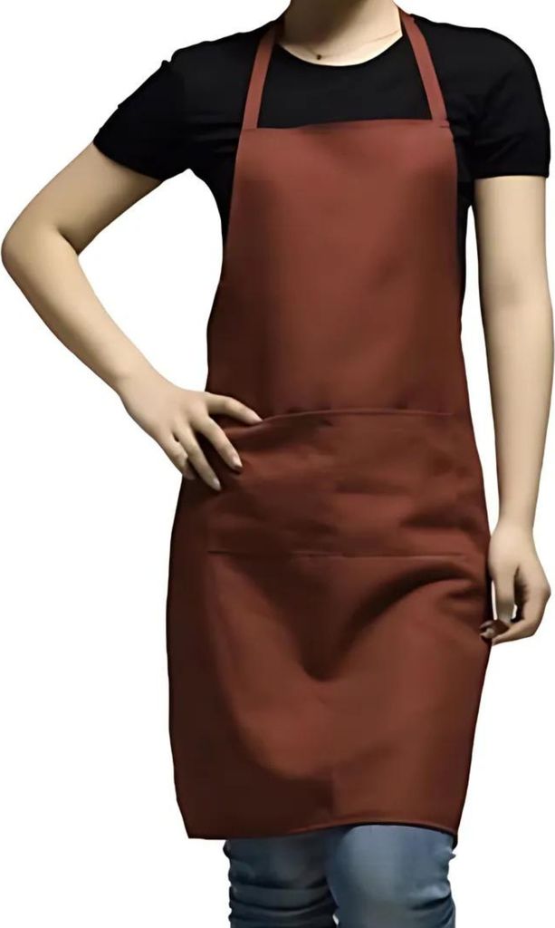 Braune Damen Küchenschürze mit Taschen – Ideal für Produktbild 