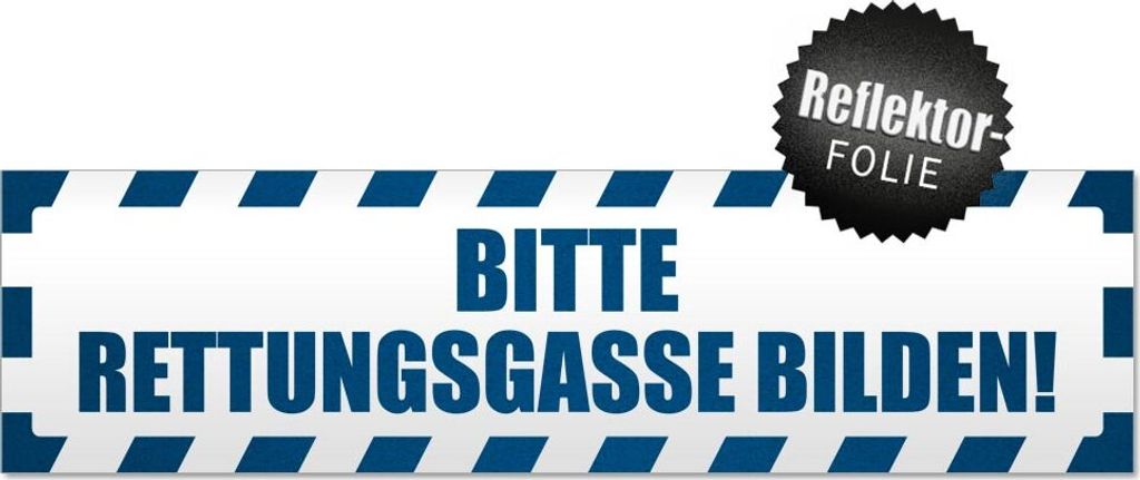 Bitte Rettungsgasse gestreift Magnetschild Schild magnetisch