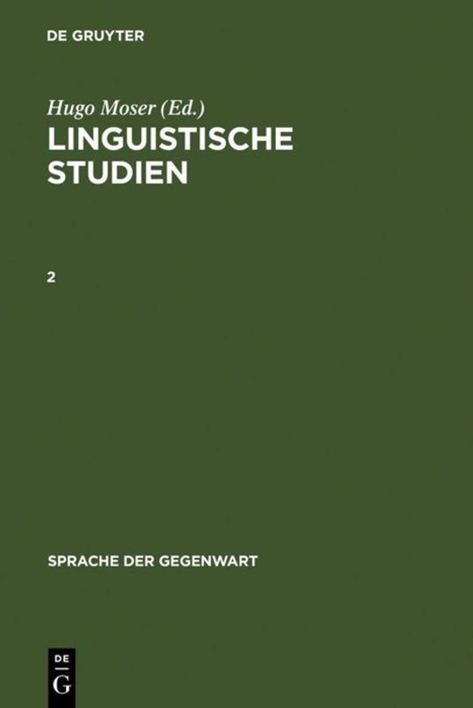 Linguistische Studien. 2