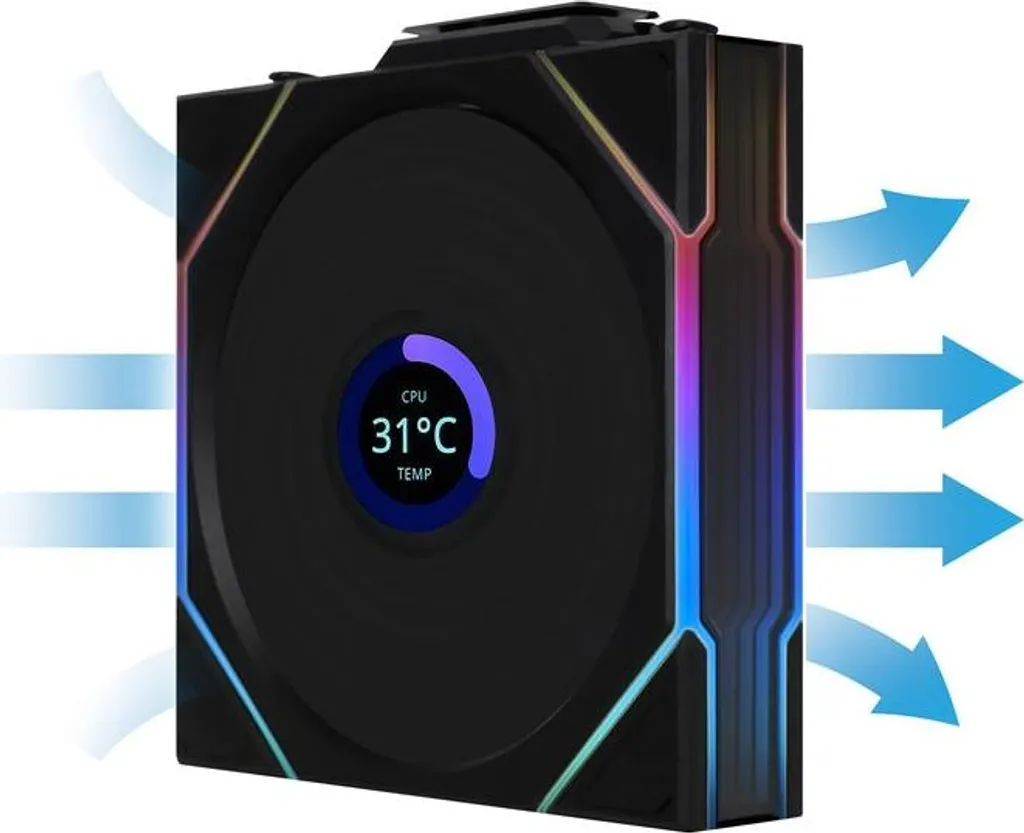 Lian Li 12TLLCD1W1B Ventilateur ARGB avec Écran LCD Intégré 120 mm Noir - 3