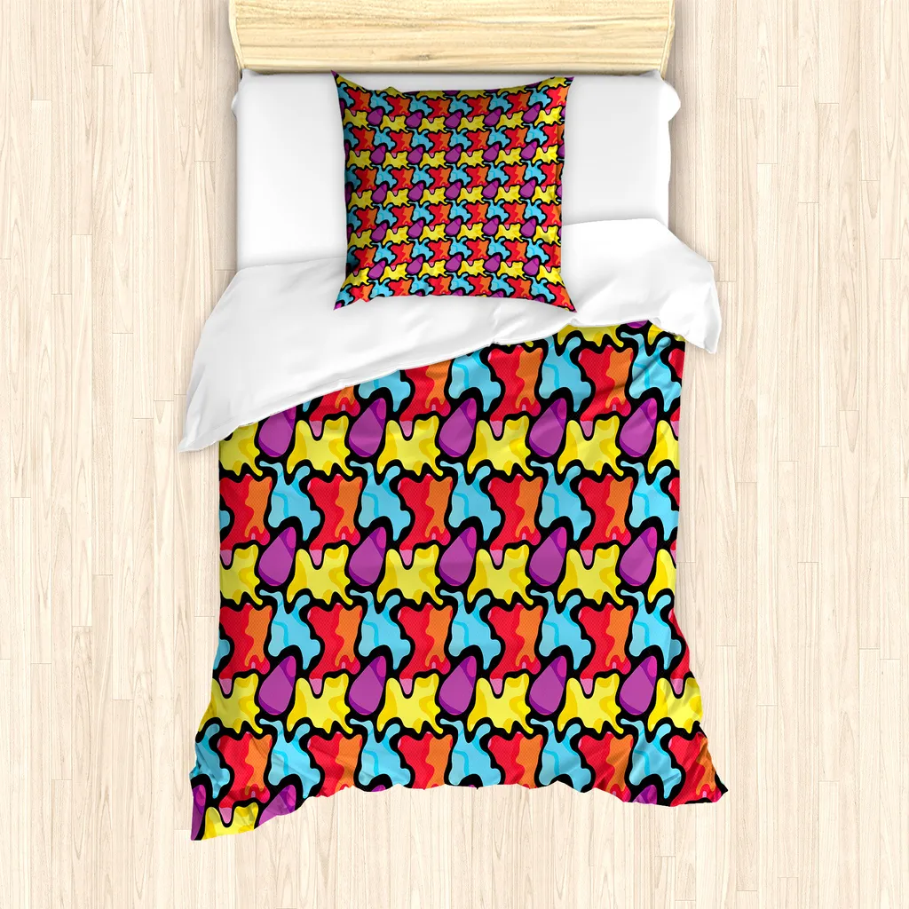 Copripiumino Letto Singolo Graffiti Multicolore 135x200 Anti-Acaro