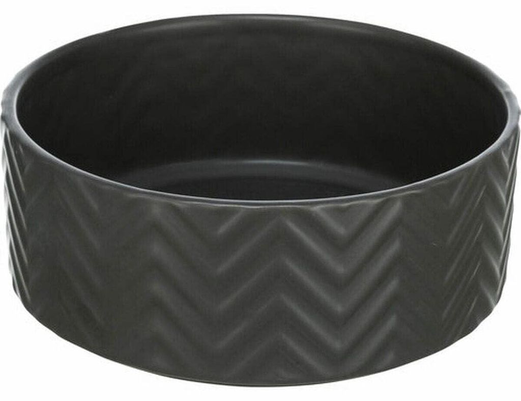Trixie Keramická miska 0,9 l/ø 16 cm, vroubkovaná, černá Obrázek produktu 