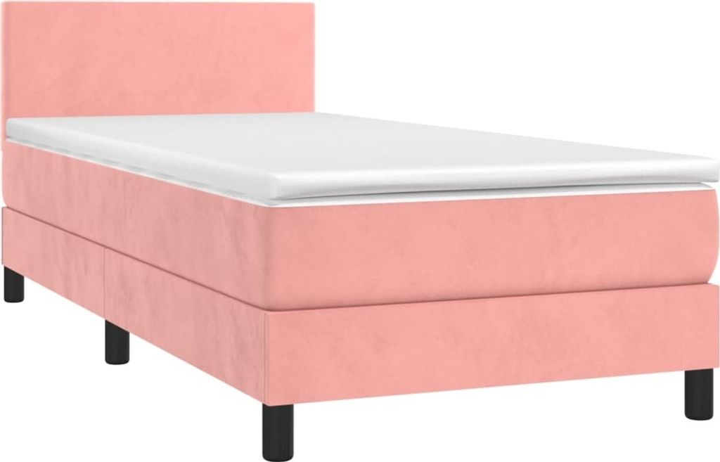 Boxspringbett mit Matratze Rosa 80x200 cm Samt