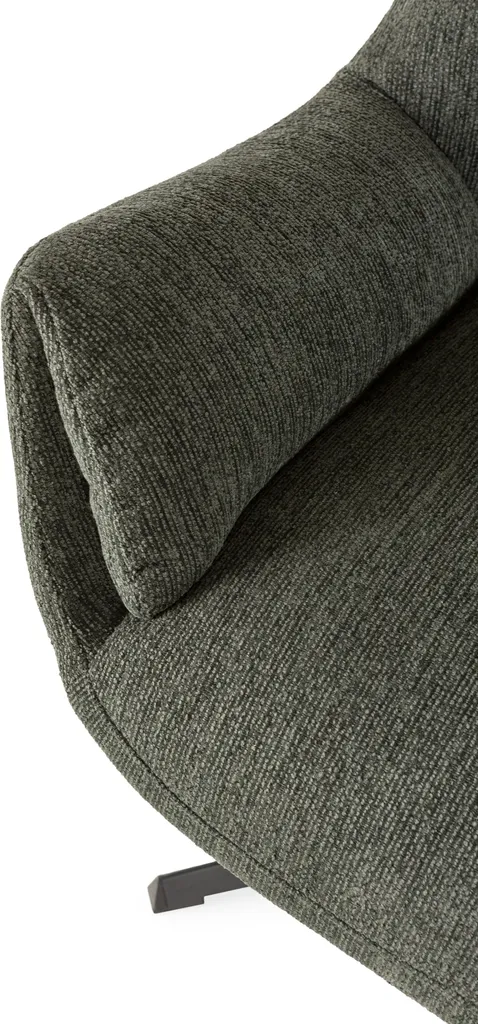 Fauteuil Design Matelassé Gris et Métal Noir ODETTE CALICOSY - H89 cm - 6