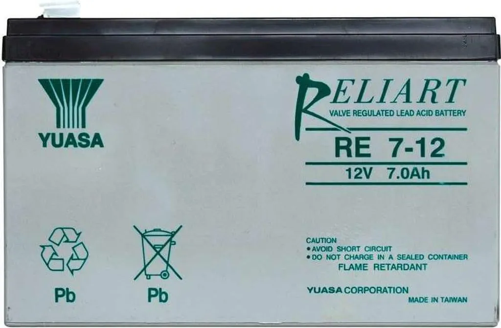 Yuasa RE 7-12 L Batterie Plomb Etanche 12V 7Ah avec Cosses Faston 6.3mm